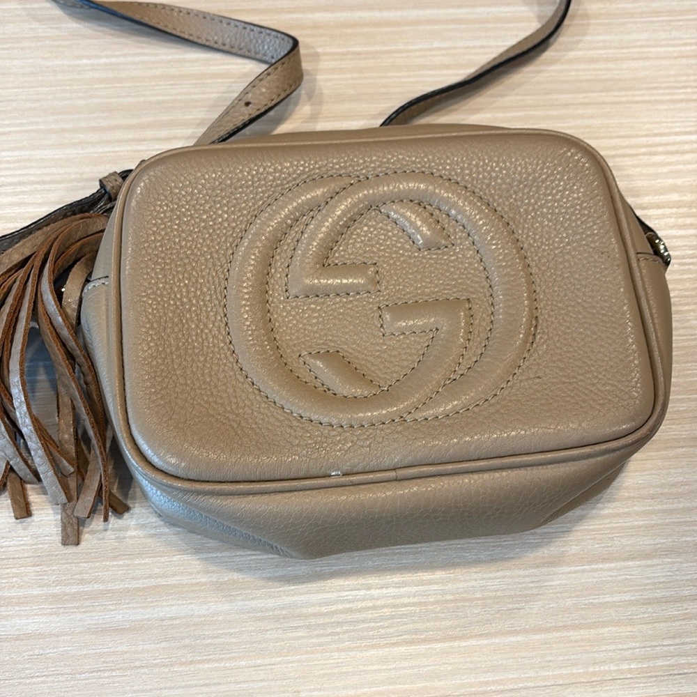 Gucci Tan Leather Soho Disco Crossbody Bag